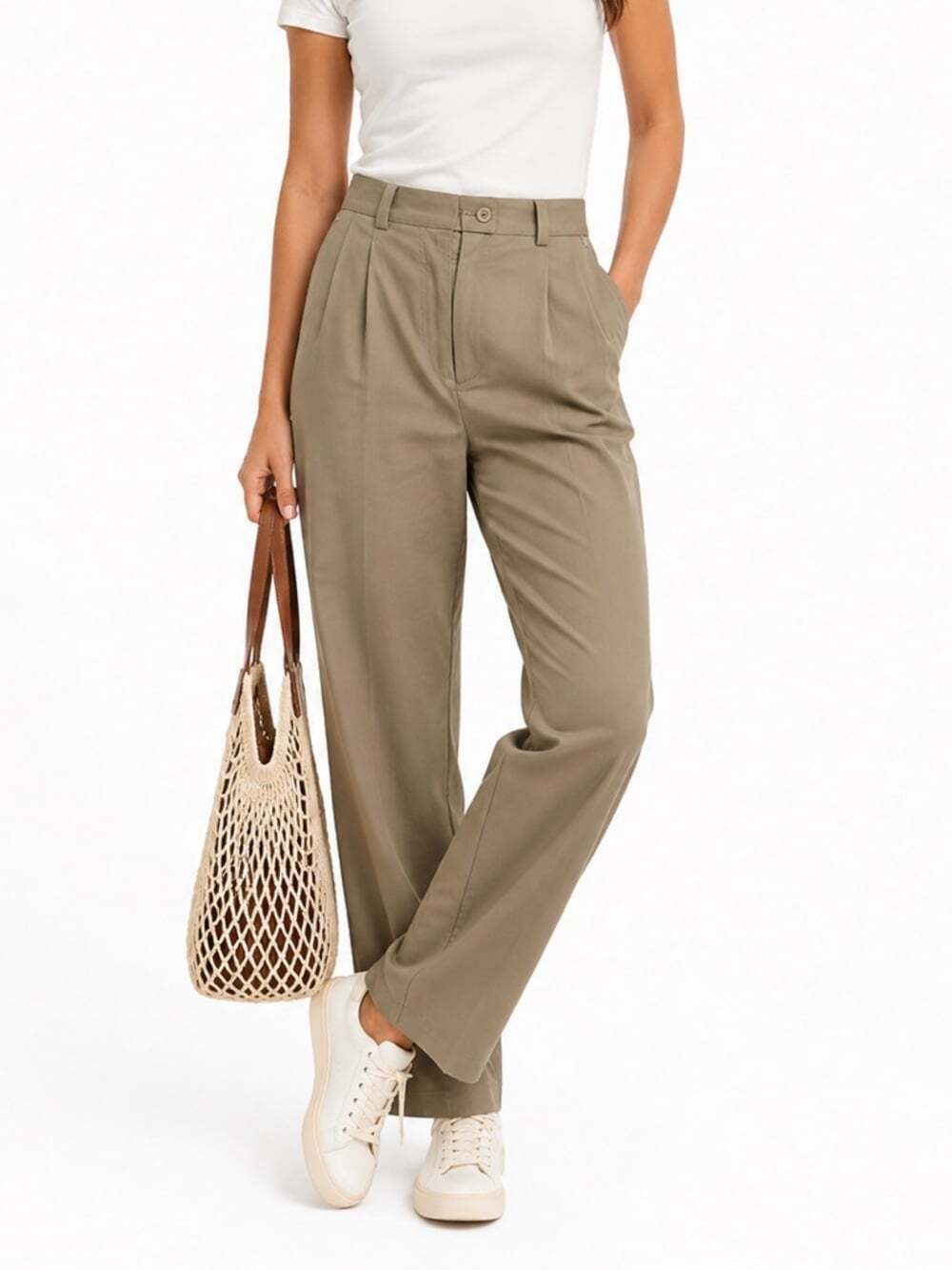 Tilley Expedition Tan Khaki Tapered Cotton Blend Flat Front Trousers Pants Sz 10